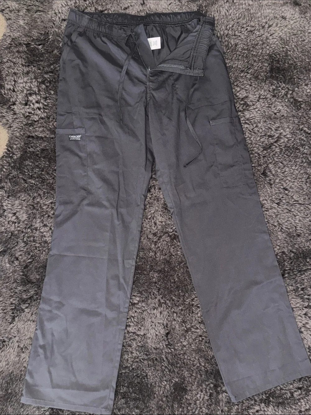 Black Cargo Scrub Pants